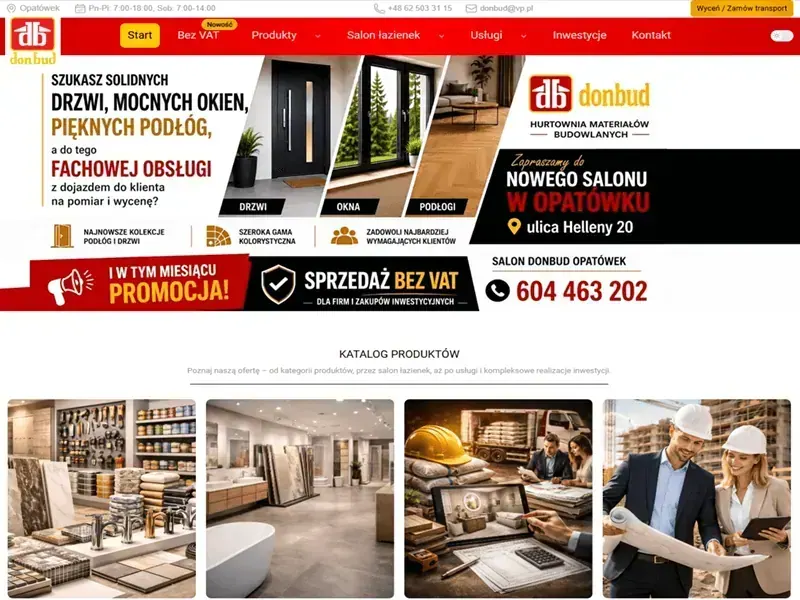 DonBud – strona internetowa oparta na nowoczesnym CMS
