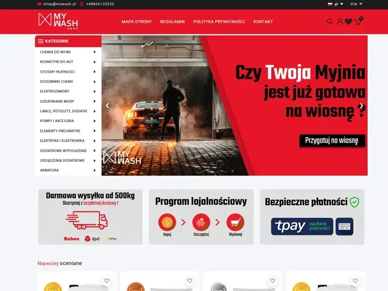 MyWash – sklep internetowy i system B2B na PrestaShop zintegrowany z ERP